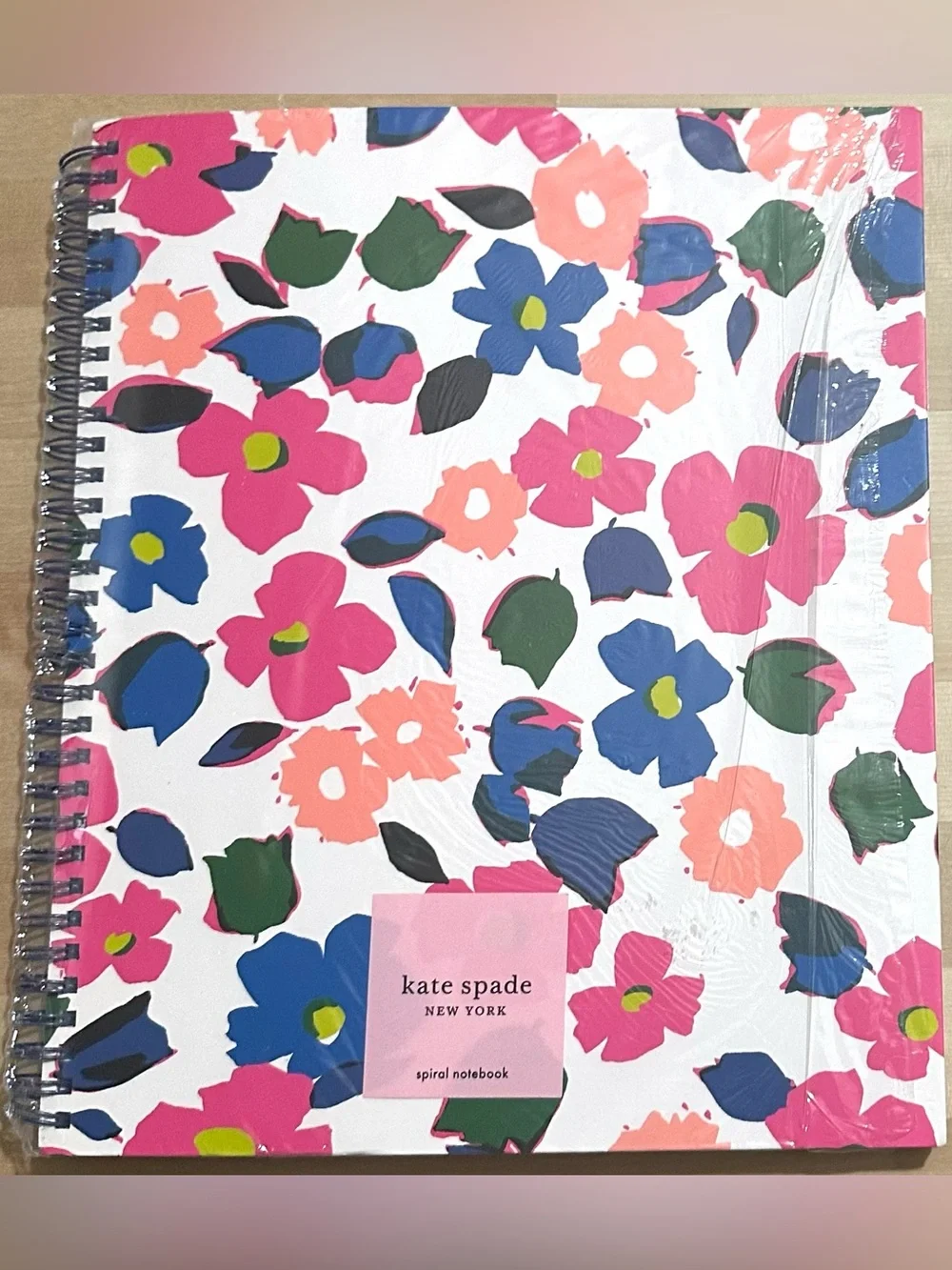 NEW Kate Spade New York Large Spiral Notebook w/160 Lined Pages Interior Pocket